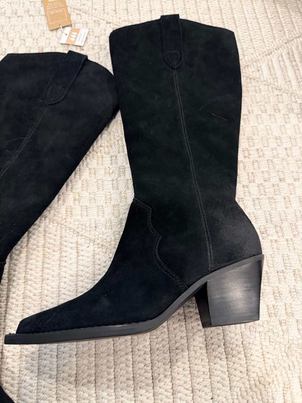 Dolce Vita Regy Western Wide Calf Boot in Black Suede - Picture 5 of 10